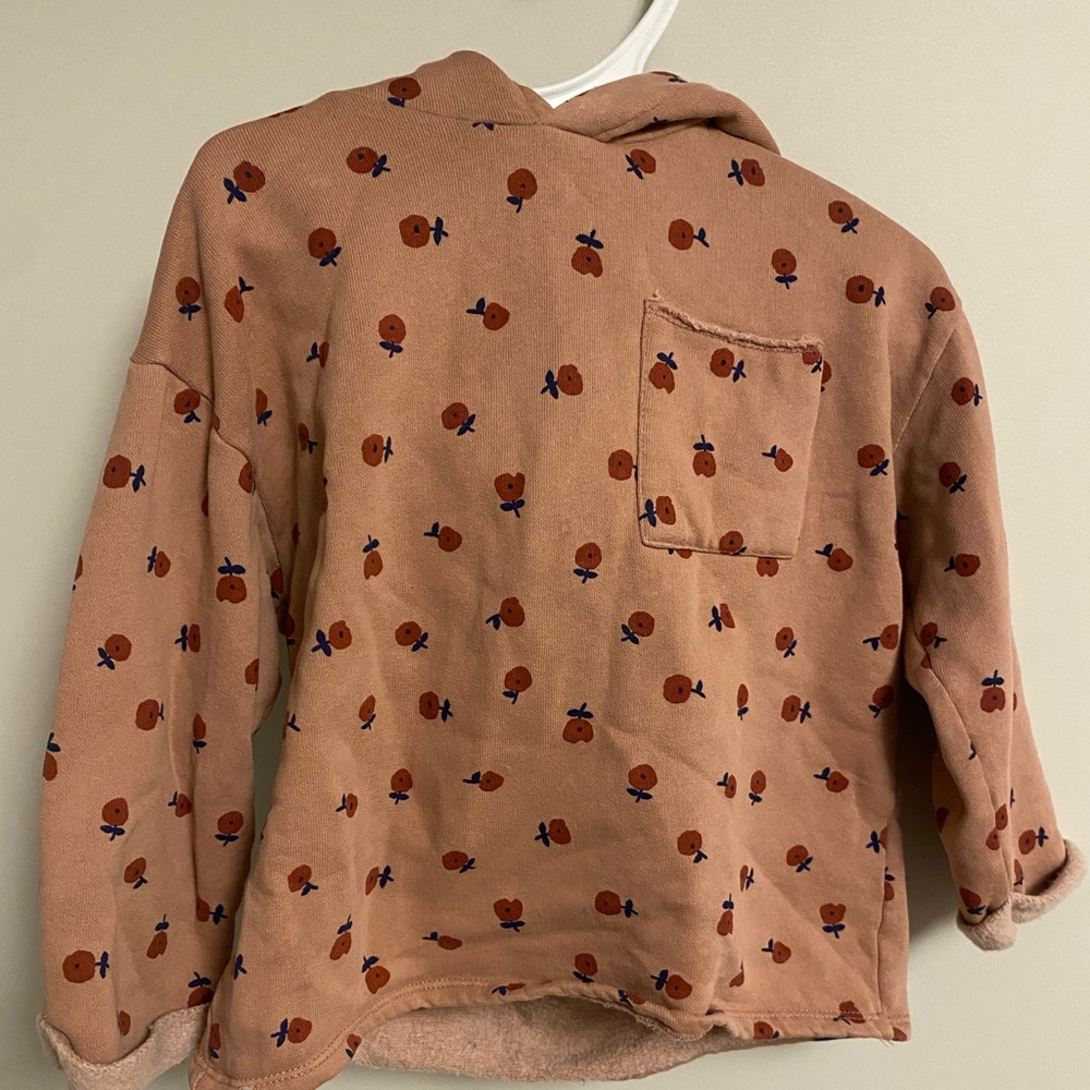 ZARA Pink Flower Hoodie Size 4-5